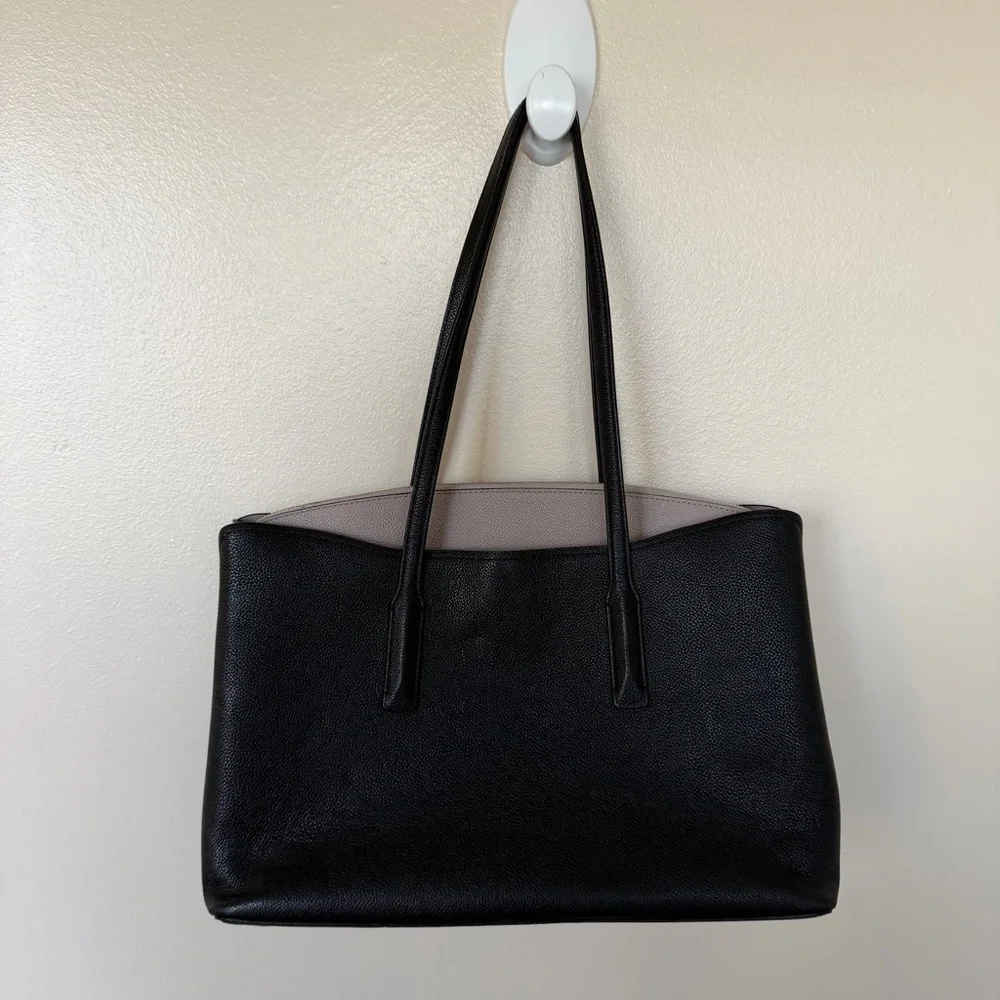 KATE SPADE Margaux Large Satchel Tote Crossbody In Black Warm Taupe